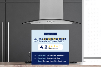 A sign that says the best range hood brands of June 2022.