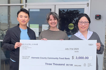 Hauslane supports their community and donates to the Alameda County Community Food Bank.